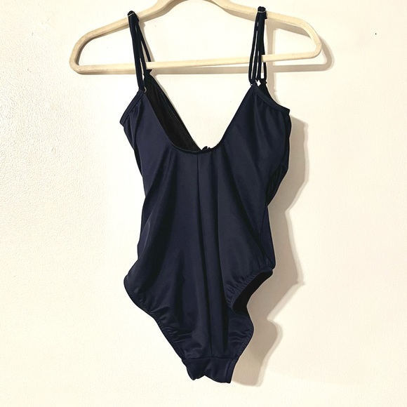 MagicSuit Navy Blue Ruched One Piece Bathing Swimsuit Women’s Size 12 - Picture 13 of 14